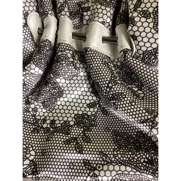 Betsey Johnson Women Handbag  Cream  EUC Hobo  Gunmetal top  Bauble detail - Picture 8 of 11